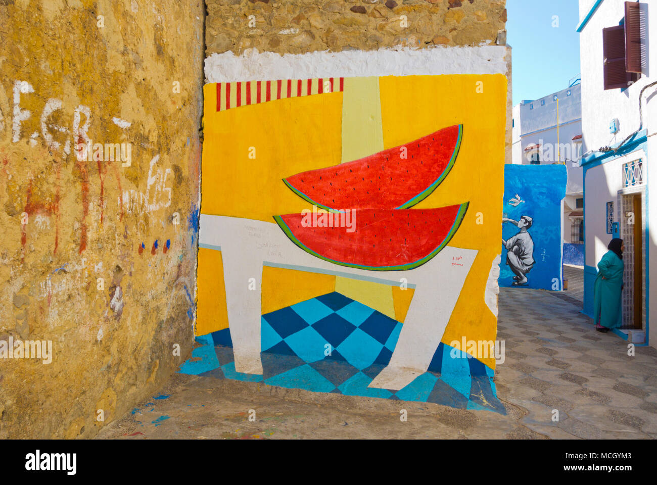 Medina, Asilah, Maroc, Afrique du Nord Banque D'Images