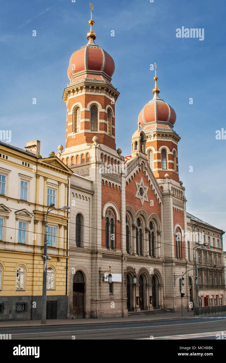 Grande Synagogue de Plzen, République tchèque. Banque D'Images