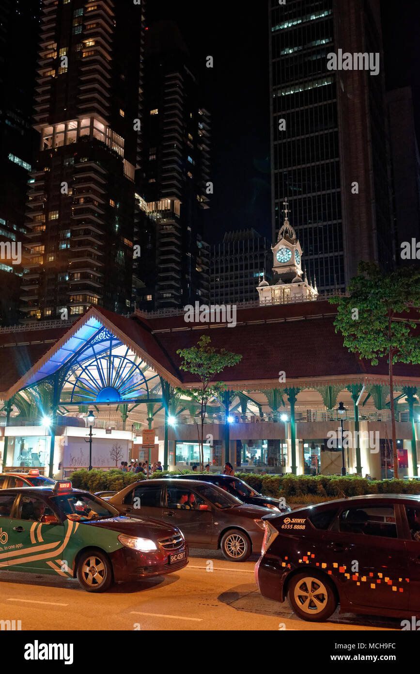 Lau Pa Sat, piscine hawker cale à Singapour Banque D'Images