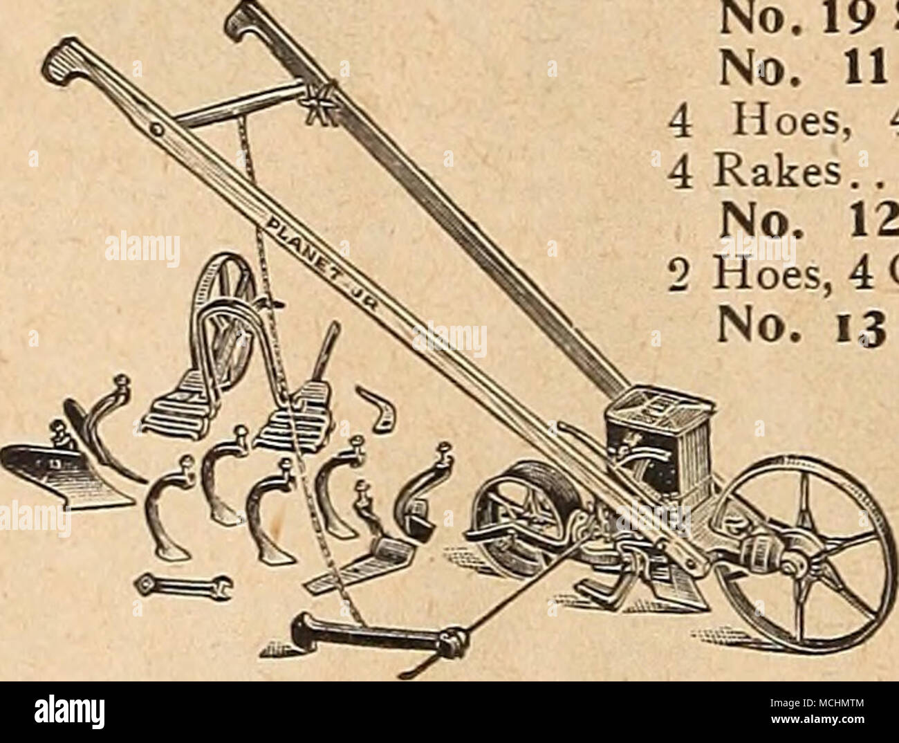 . N° 25 Planète JK. Hill et combiné Semoir Semoir roue double et Hoe Banque D'Images
