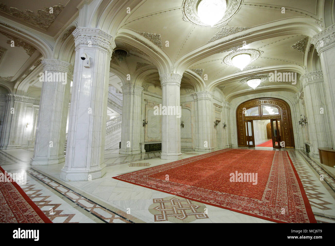 Détails de l'intérieur de l'Architecture Palais du Parlement roumain Banque D'Images