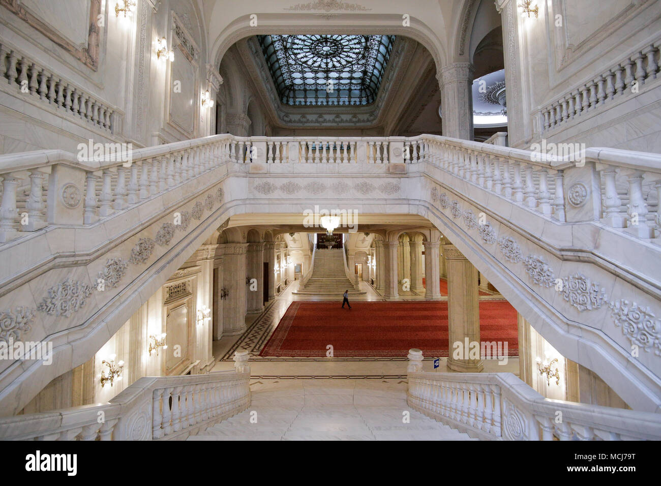 Détails de l'intérieur de l'Architecture Palais du Parlement roumain Banque D'Images