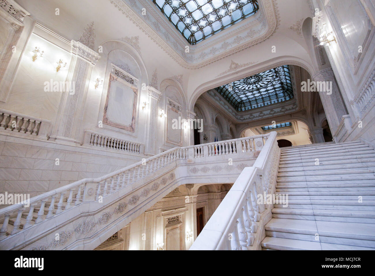 Détails de l'intérieur de l'Architecture Palais du Parlement roumain Banque D'Images