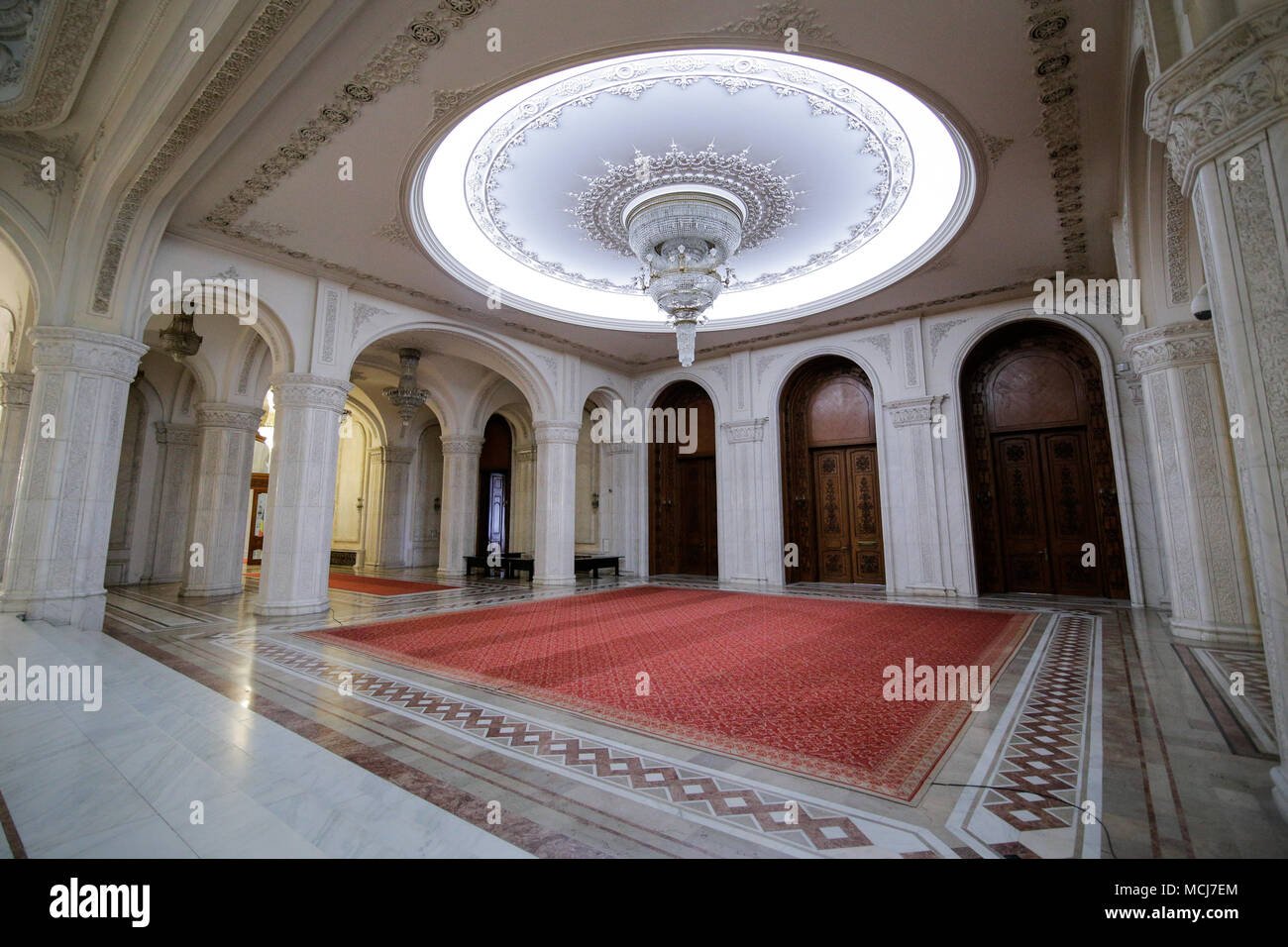 Détails de l'intérieur de l'Architecture Palais du Parlement roumain Banque D'Images