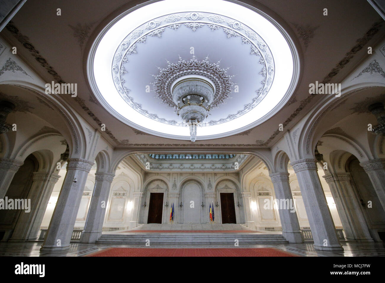 Détails de l'intérieur de l'Architecture Palais du Parlement roumain Banque D'Images