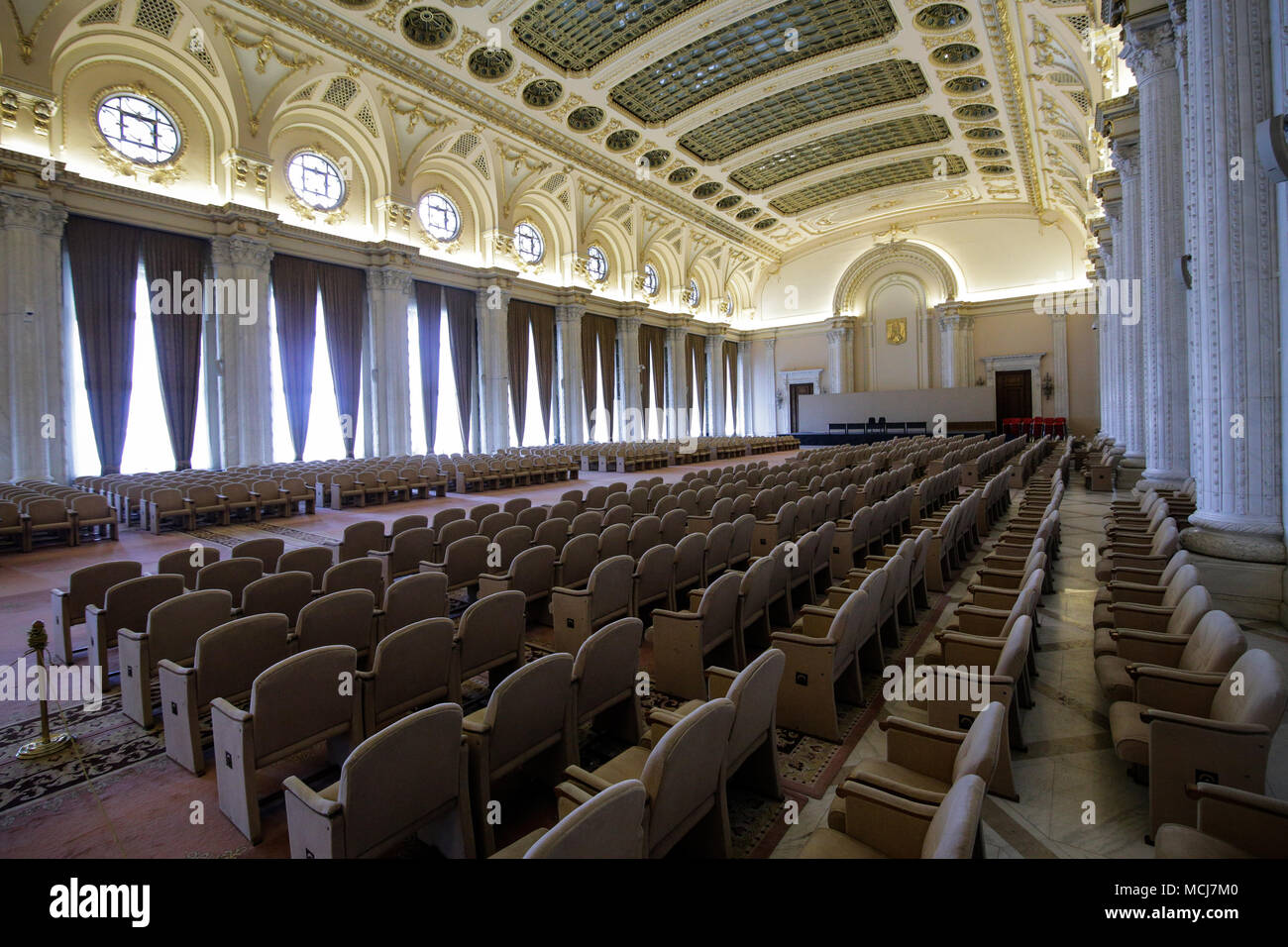 Détails de l'intérieur de l'Architecture Palais du Parlement roumain Banque D'Images