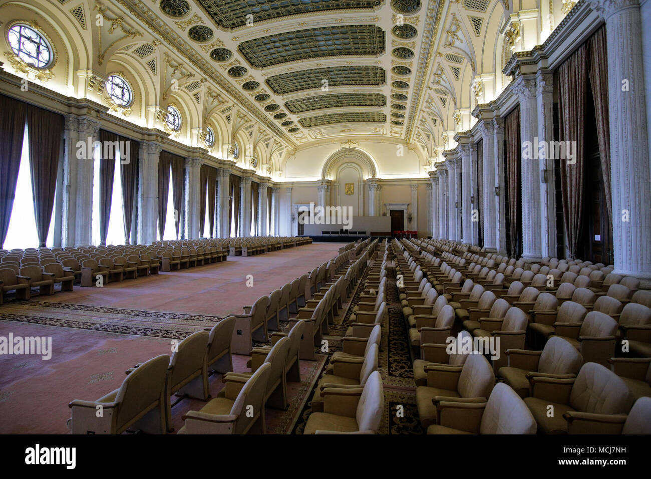 Détails de l'intérieur de l'Architecture Palais du Parlement roumain Banque D'Images