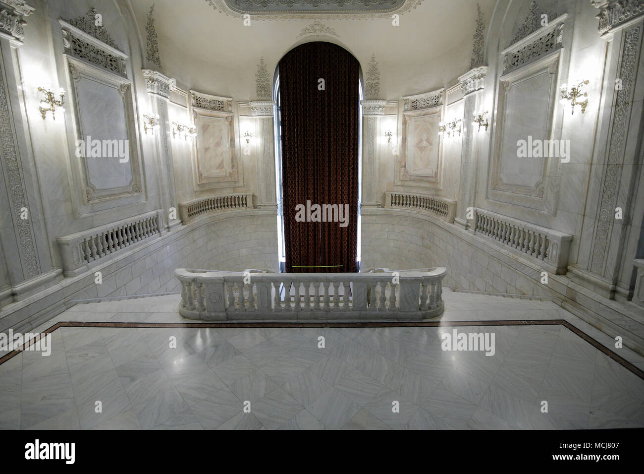Détails de l'intérieur de l'Architecture Palais du Parlement roumain Banque D'Images