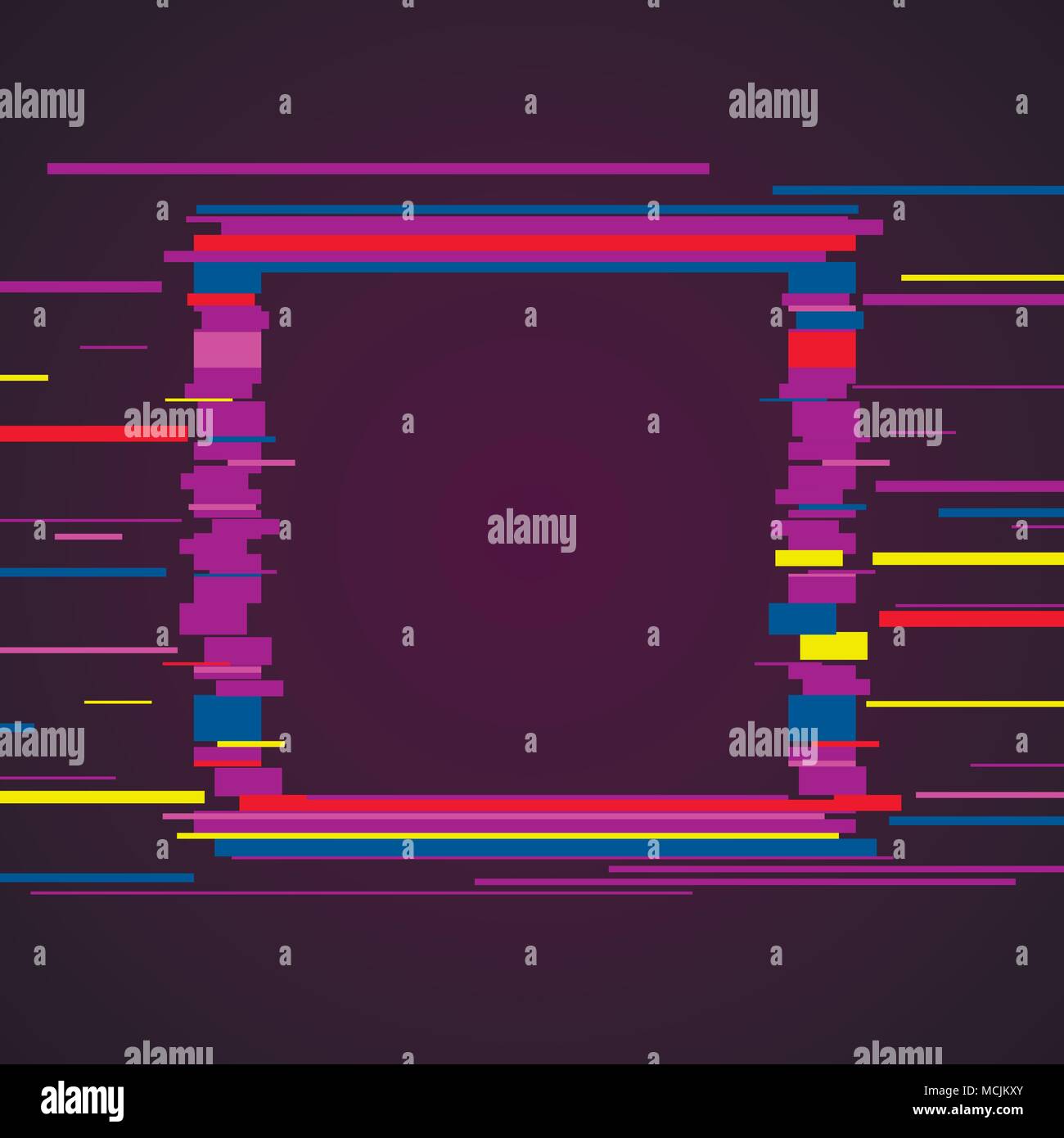 Image vectorielle en violet style. Modèle coloré avec effet glitch pour conception de la couverture. Illustration créative. Illustration de Vecteur