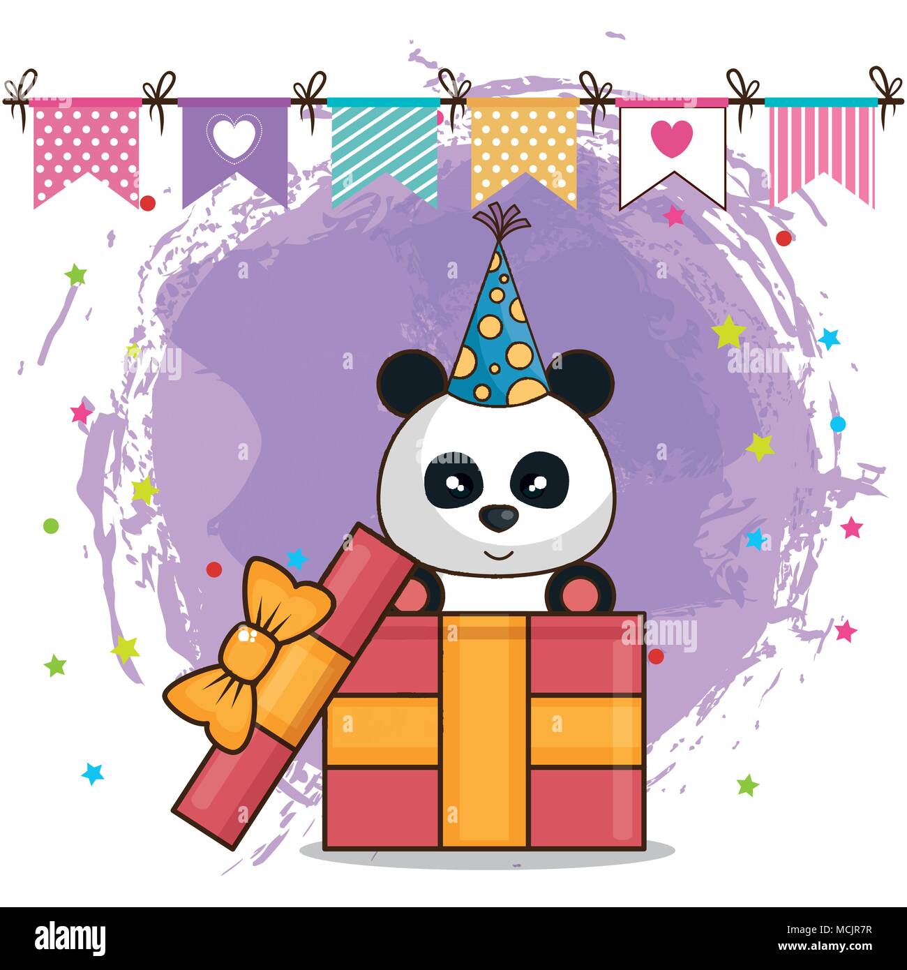 Joyeux Anniversaire Carte Avec Panda Bear Image Vectorielle Stock Alamy