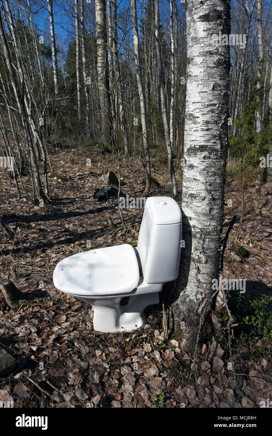 Siège des toilettes dans la forêt Photo Stock - Alamy