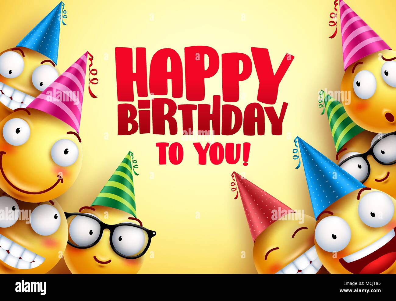 Happy Birthday Smileys Celebrant Happy Banque D Image Et Photos Alamy