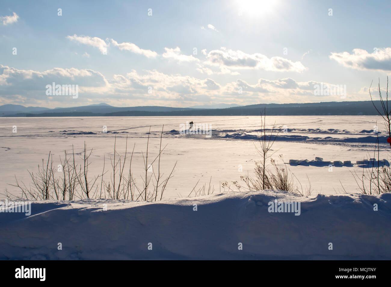 Lac Memphrémagog, Magog Québec Canada en hiver Banque D'Images