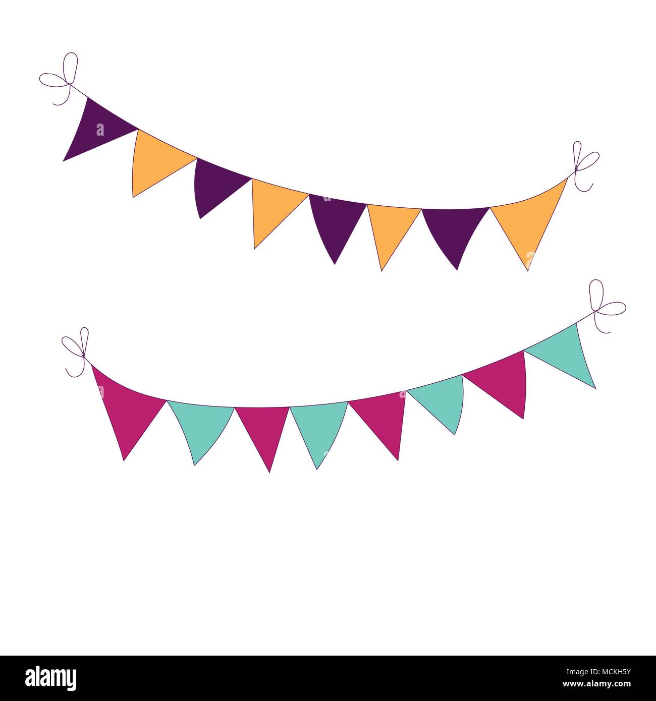 Hand drawn garland icône. Peut être utilisé pour une bannière ou une carte pour célébration de Cinco de Mayo. Maison de l'affiche . Fiesta Mexicaine de vecteur. Illustration de Vecteur