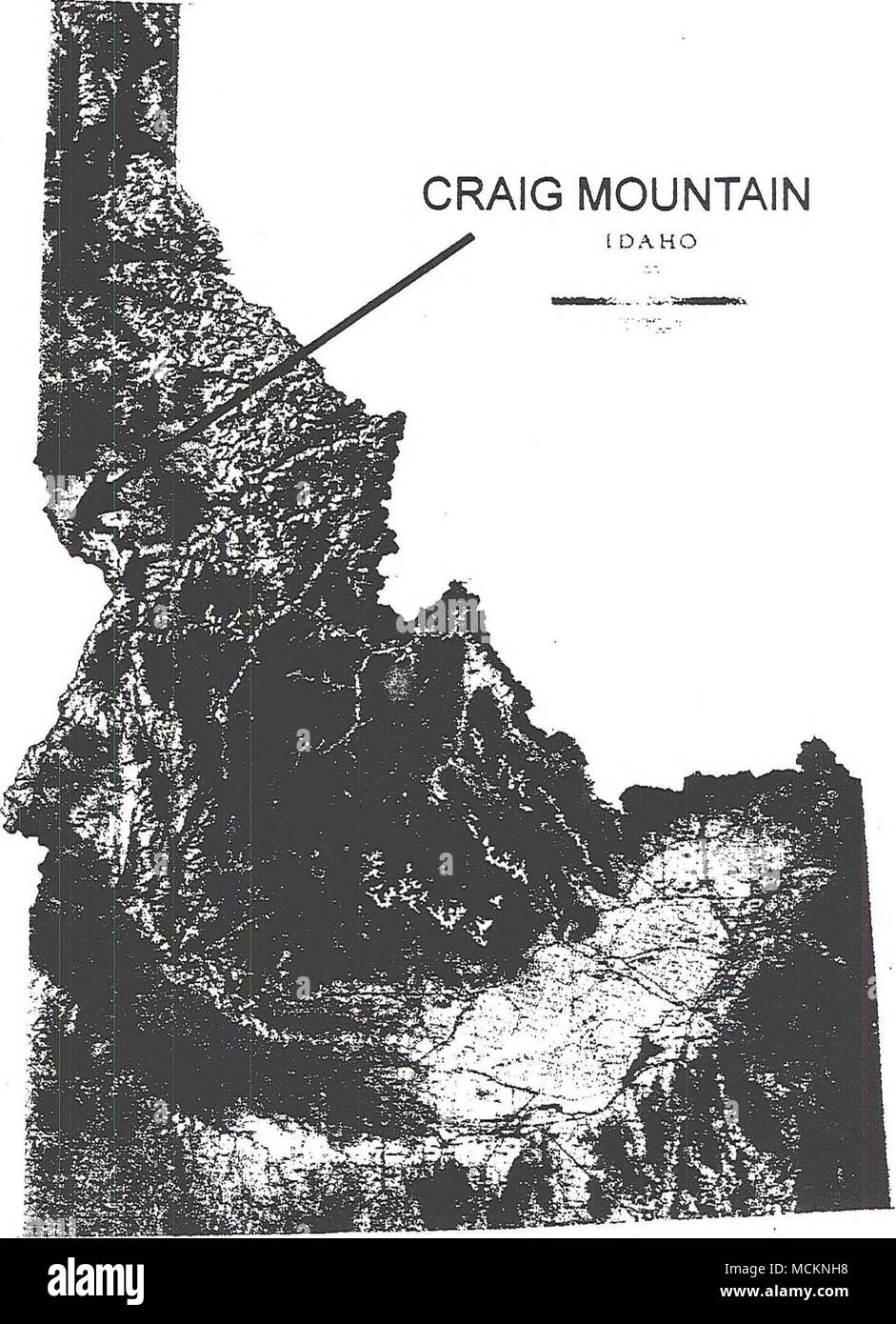 . La figure 1. Site de l'Idaho (Idaho Atlas et Gazetteer 1992) Banque D'Images