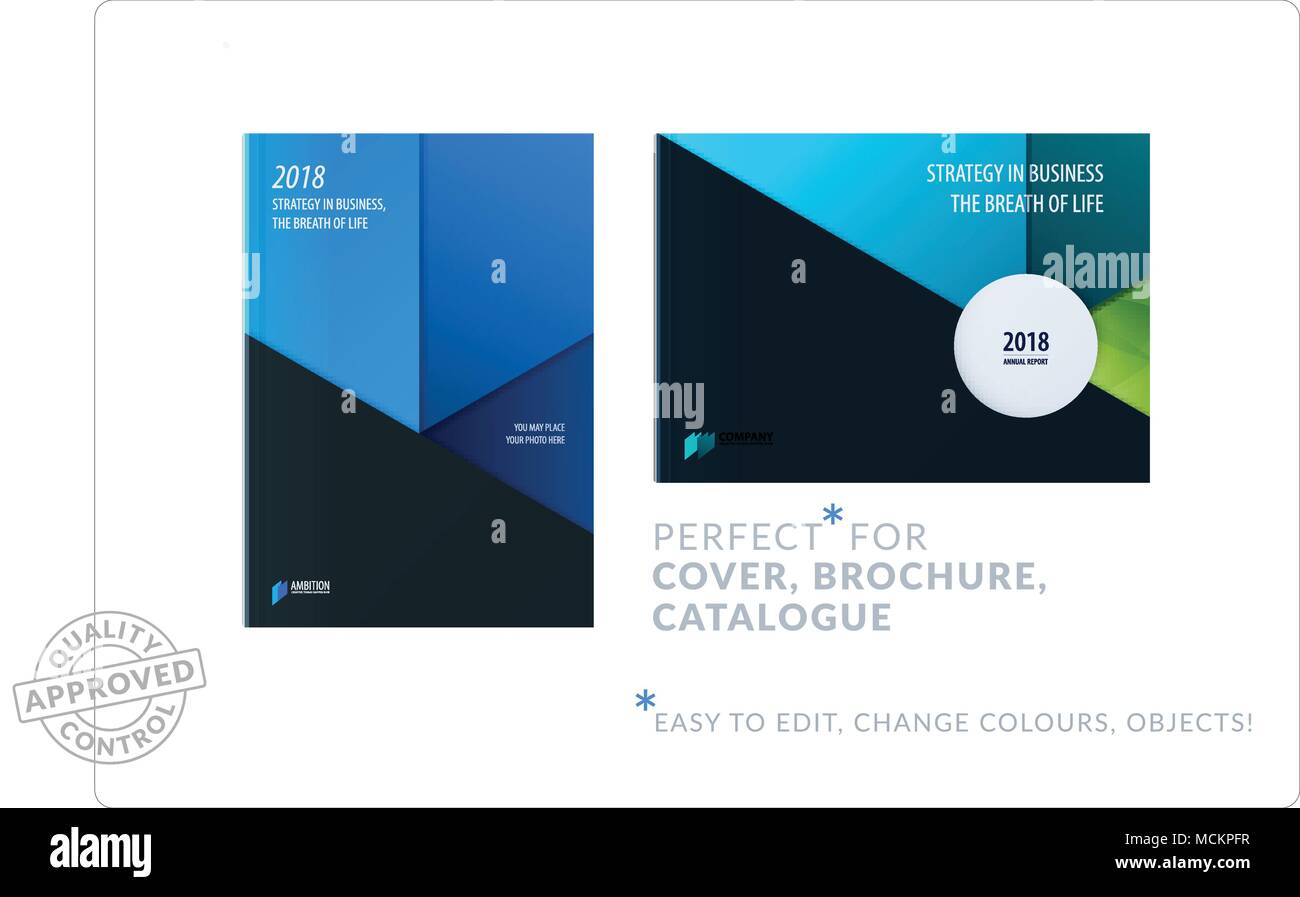 Modèle de conception de matériel. Creative blue colourful abstract brochure situé, rapport annuel sur fond noir Illustration de Vecteur