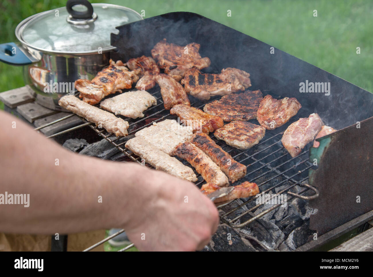 Barbecue Barbecue Viande Banque D'Images