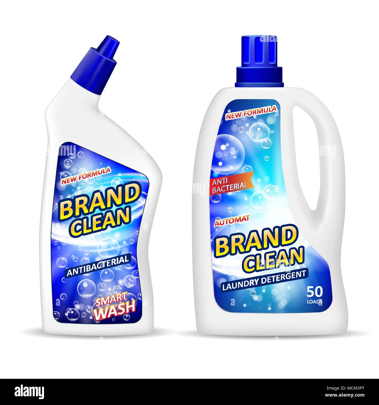 Bouteille plastique réaliste immersive avec étiquette, lessive gel antibactérien pour le nettoyage de la salle de bains, savon liquide nettoyant wc. Forfait Blanc desig Illustration de Vecteur Bouteille plastique réaliste immersive avec étiquette, lessive gel antibactérien pour le nettoyage de la salle de bains, savon liquide nettoyant wc. Forfait Blanc desig Illustration de Vecteur