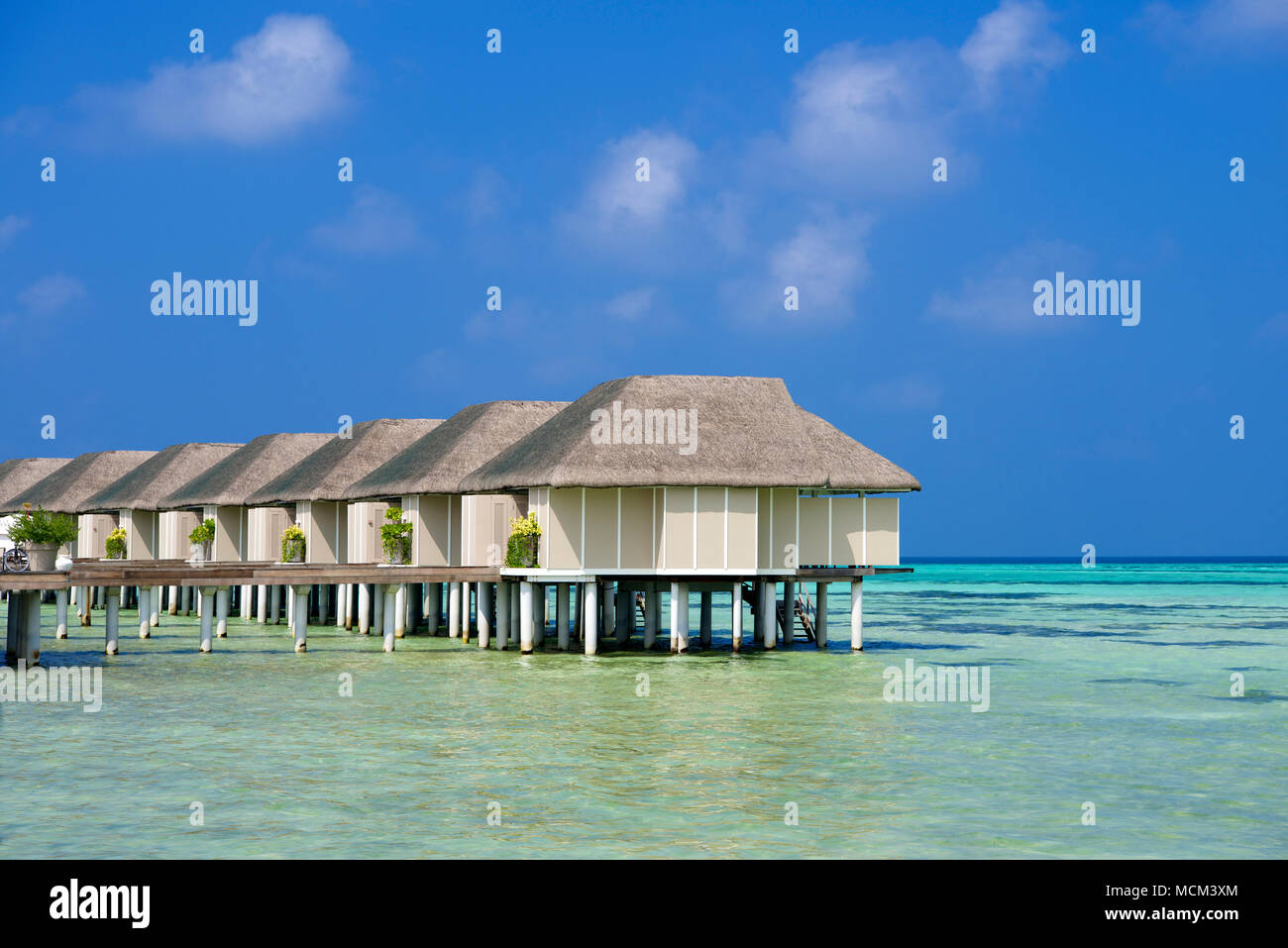 Water Villas de luxe Lux Resort South Ari Atoll Maldives Banque D'Images
