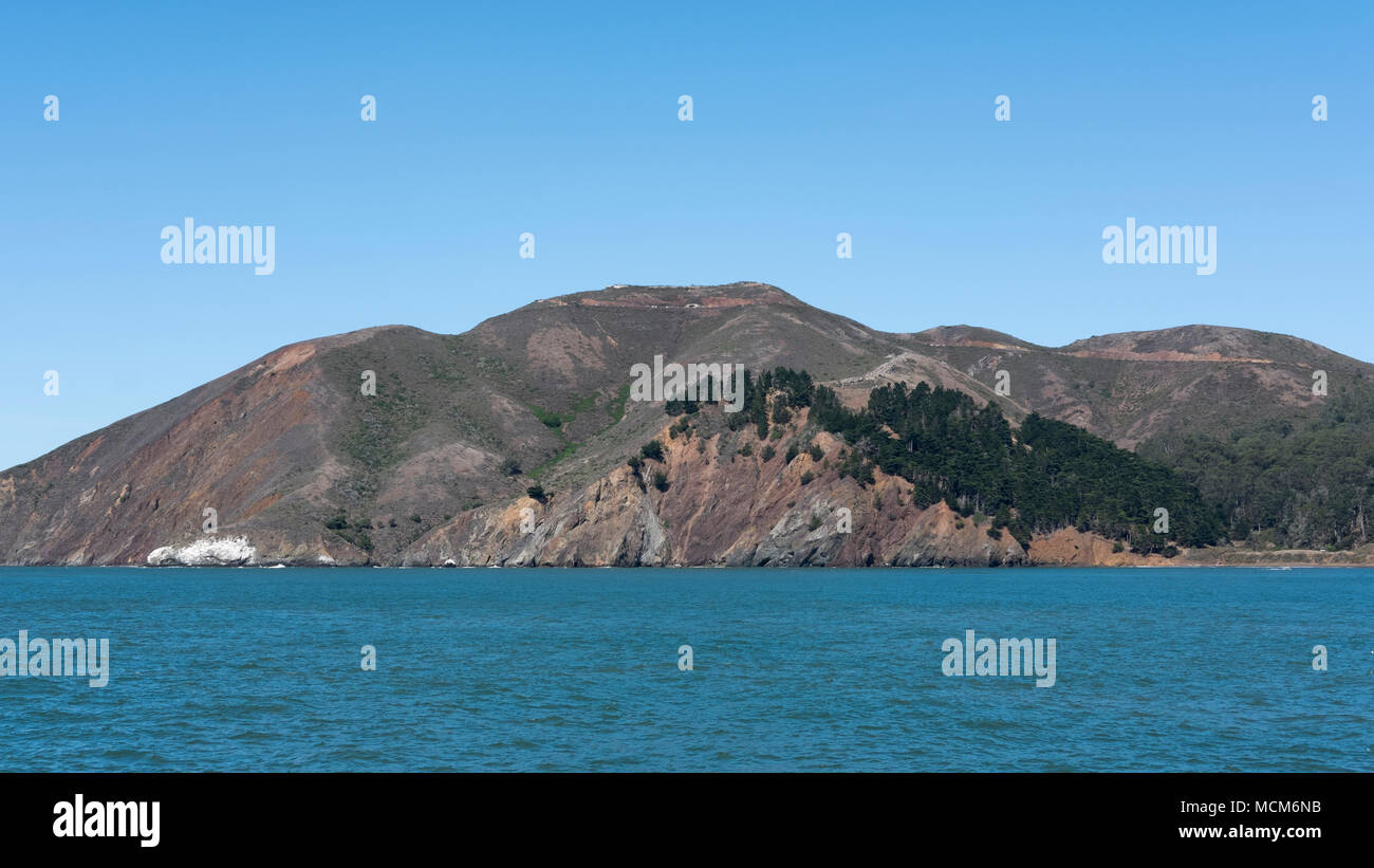 L'Angel Island, la deuxième plus grande île dans la région de San Francisco Bay, aujourd'hui un monument historique de la Californie, San Francisco, California, USA Banque D'Images