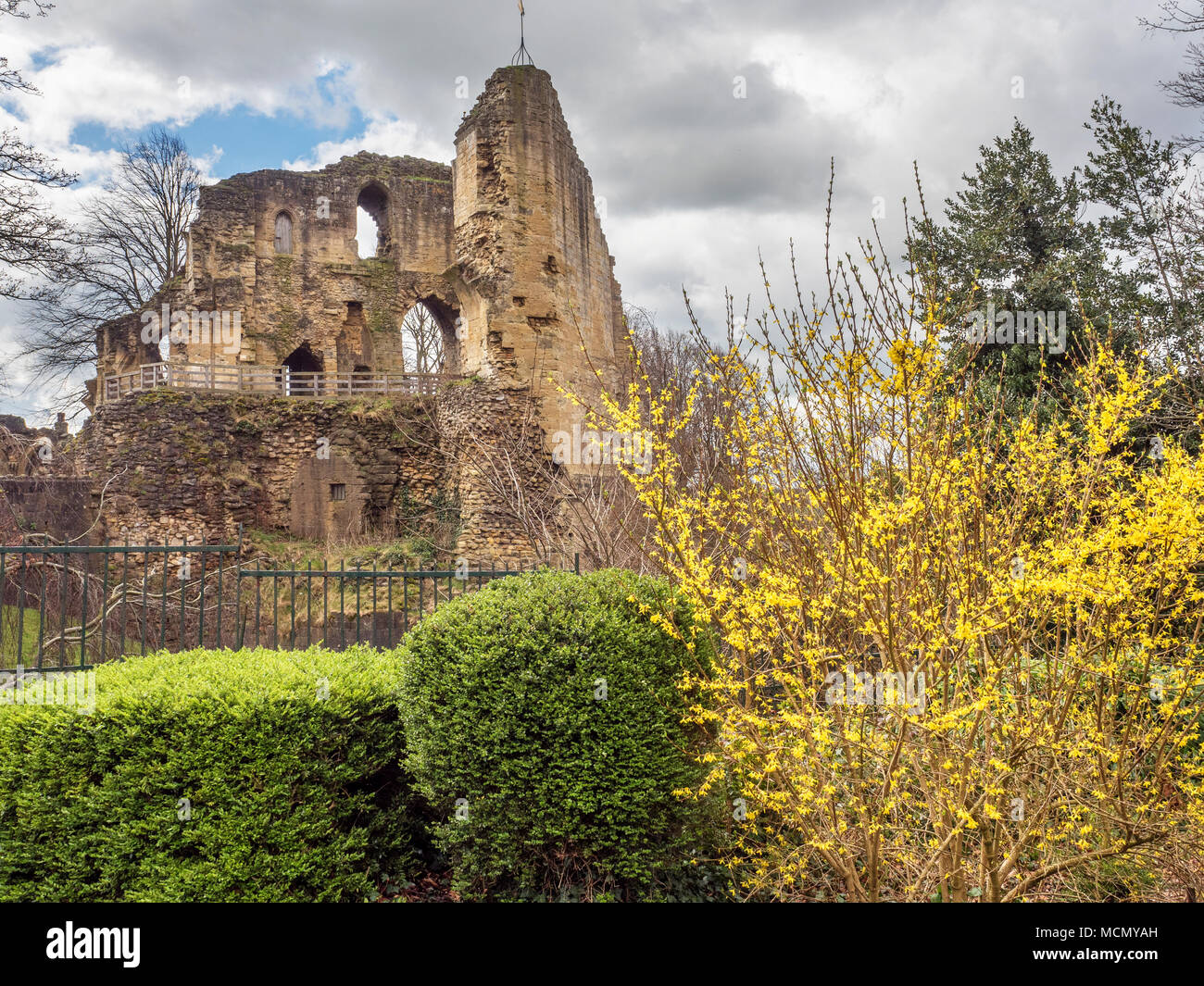 Les Kings Tower au château de Knaresborough au printemps au nord Yorkshire Angleterre Banque D'Images