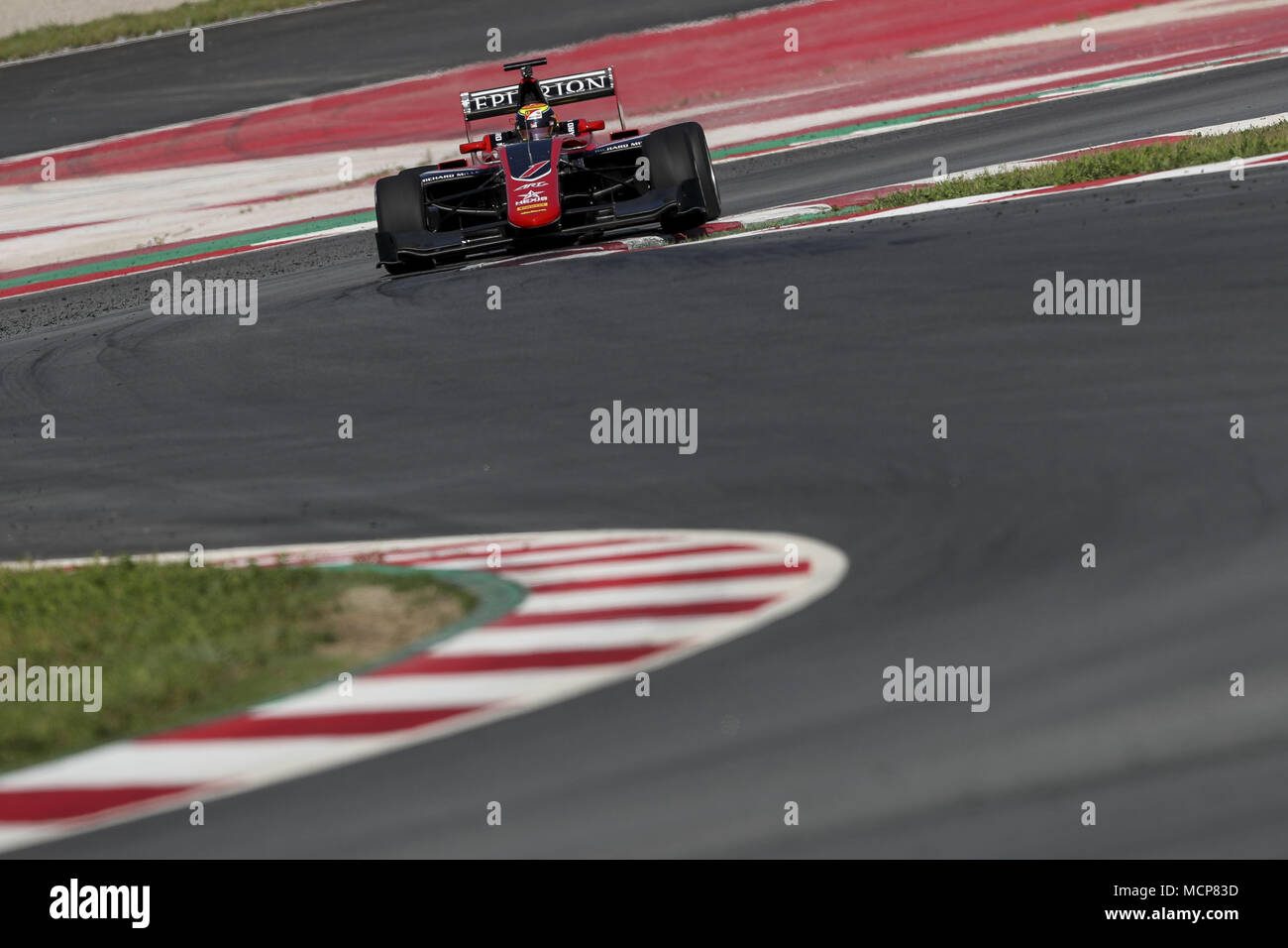 Montmelo, Espagne. Apr 17, 2018. CALLUM ILOTT de Grande-Bretagne et ART Grand Prix au cours de la série GP3 2018 pré saison les essais au Circuit de Catalunya de Barcelone, Espagne dans Montmelo. Credit : James/Gasperotti ZUMA Wire/Alamy Live News Banque D'Images