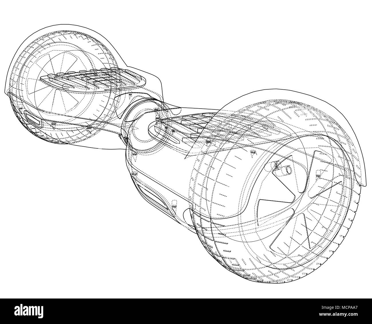 Hoverboard electric scooter auto-équilibrage. Vector Image Vectorielle  Stock - Alamy