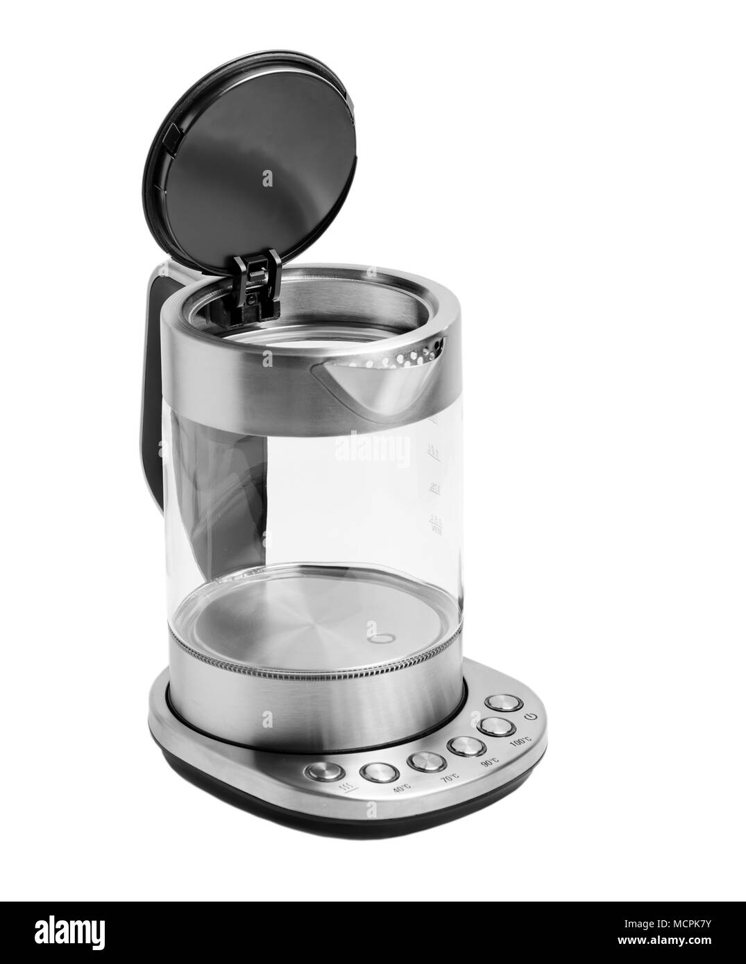 Verre et acier électrique électrique isolated on white Banque D'Images