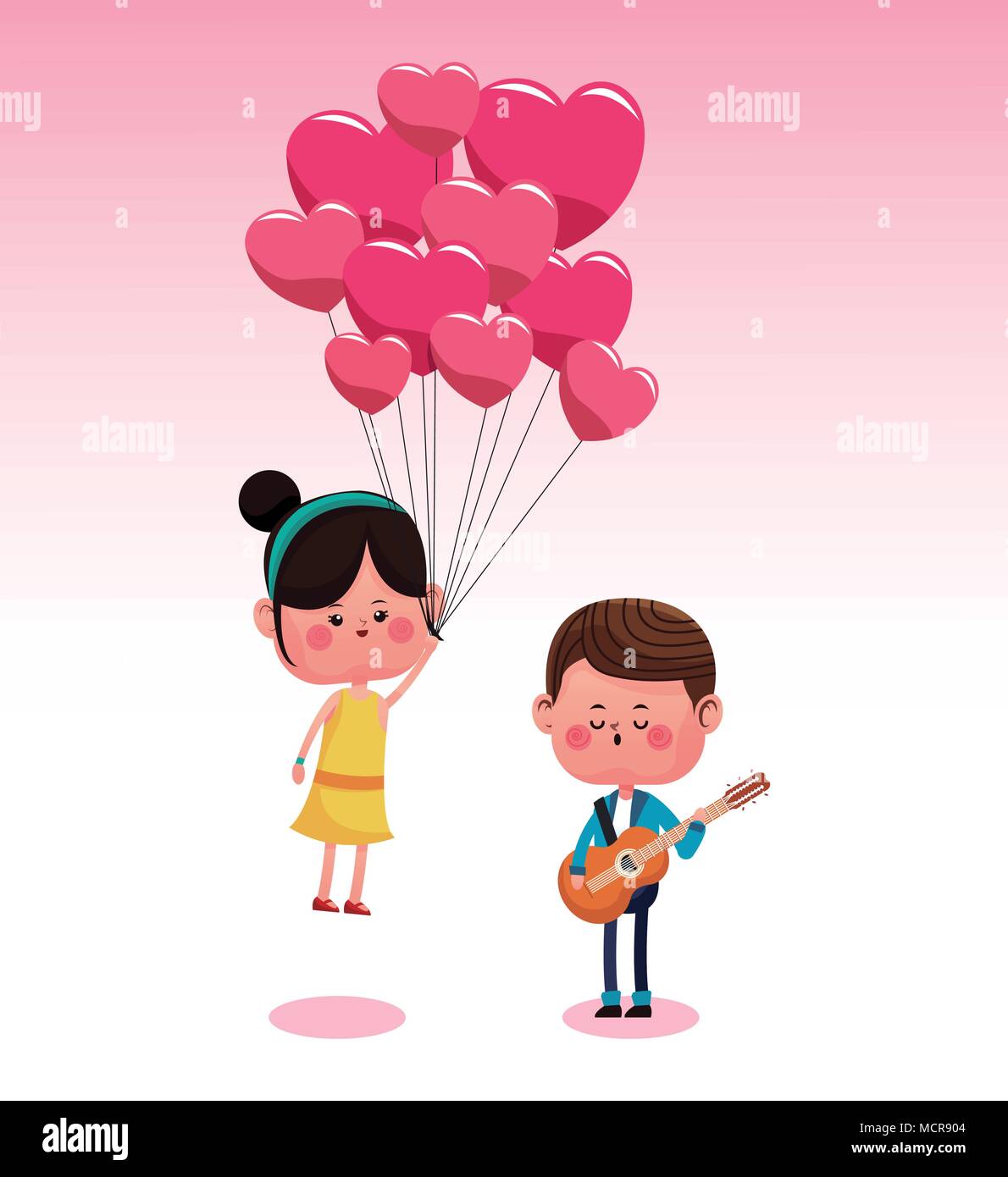 Cute Couple Amoureux Dessins Animes Image Vectorielle Stock Alamy