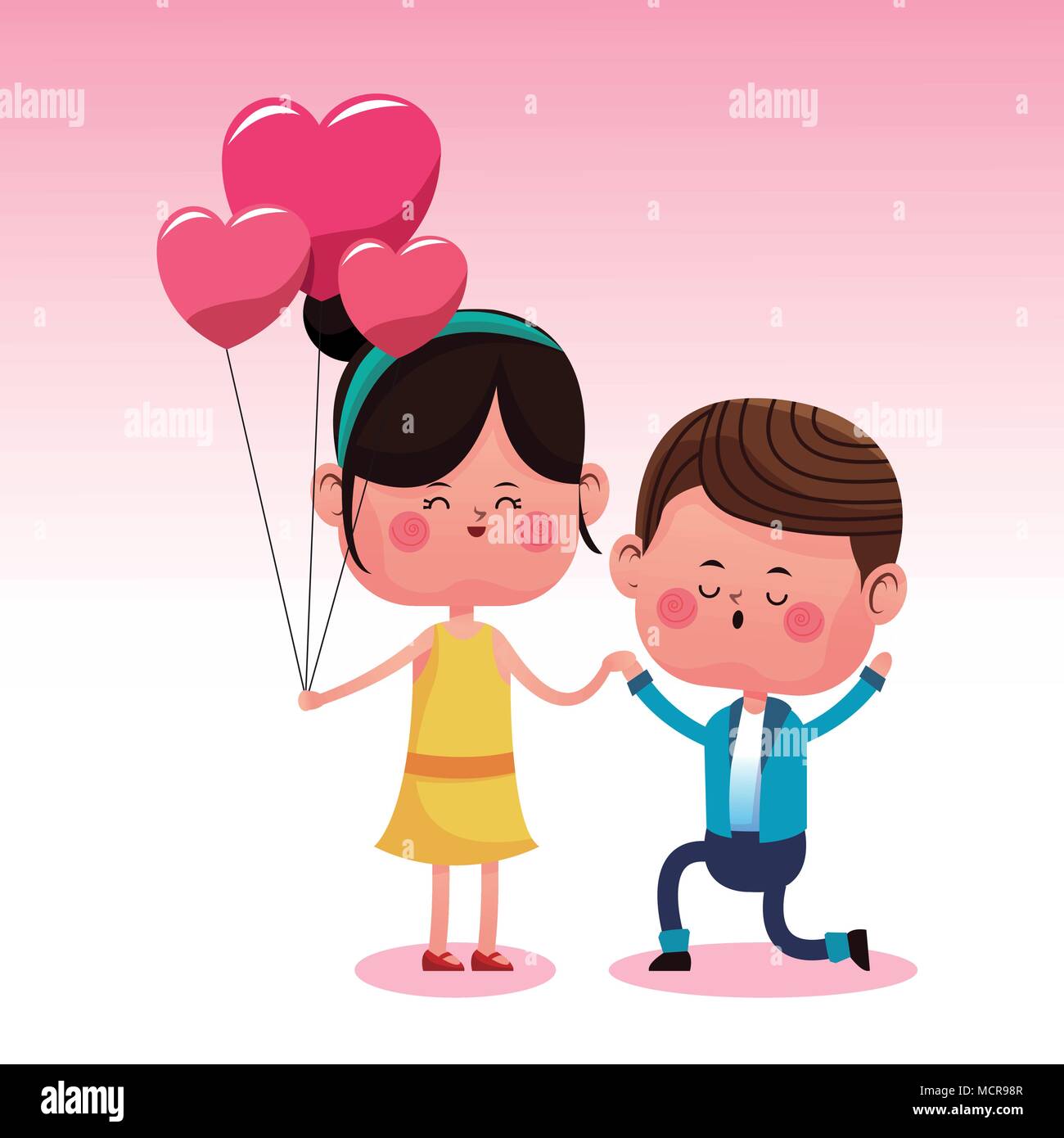 Cute Couple Amoureux Dessins Animes Image Vectorielle Stock Alamy