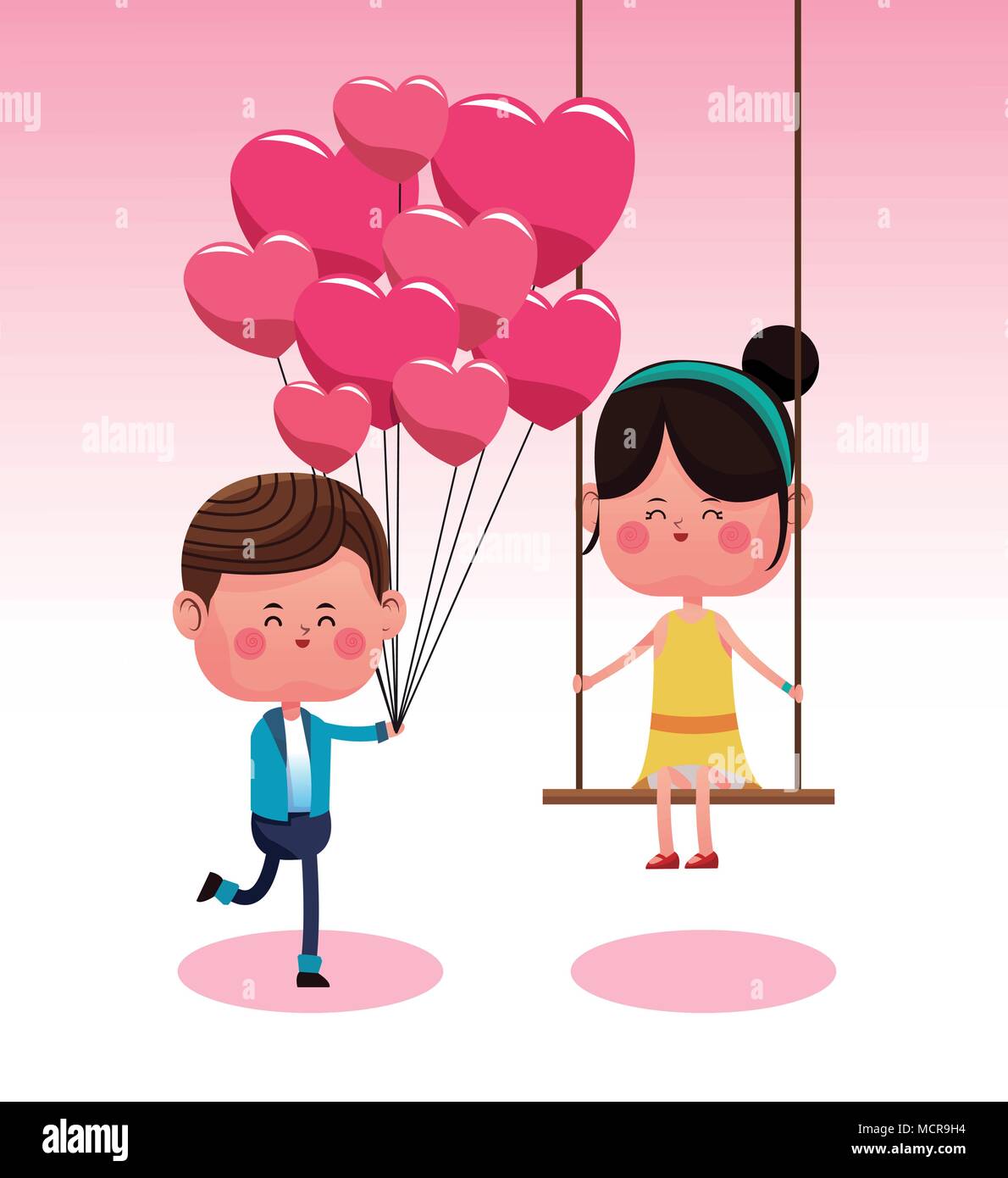 Cute Couple Amoureux Dessins Animes Image Vectorielle Stock Alamy