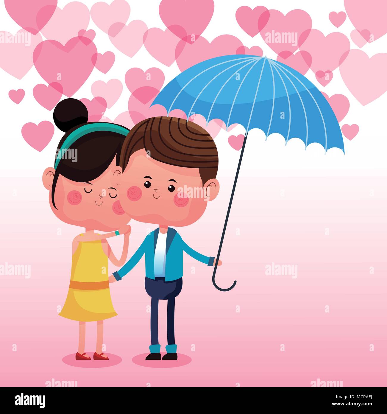 Cute Couple Amoureux Dessins Animes Image Vectorielle Stock Alamy