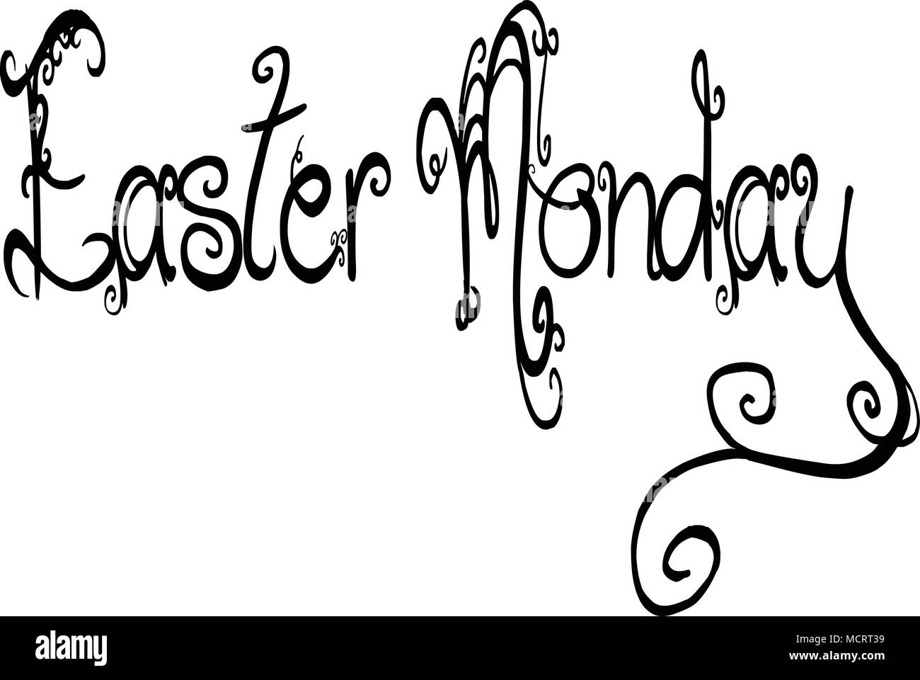 Lundi de Pâques signe texte illustration sur fond blanc Illustration de Vecteur