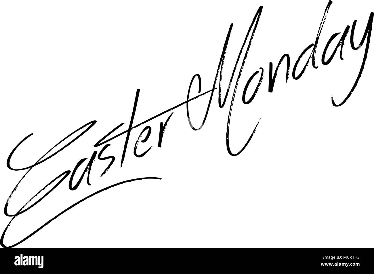 Lundi de Pâques signe texte illustration sur fond blanc Illustration de Vecteur