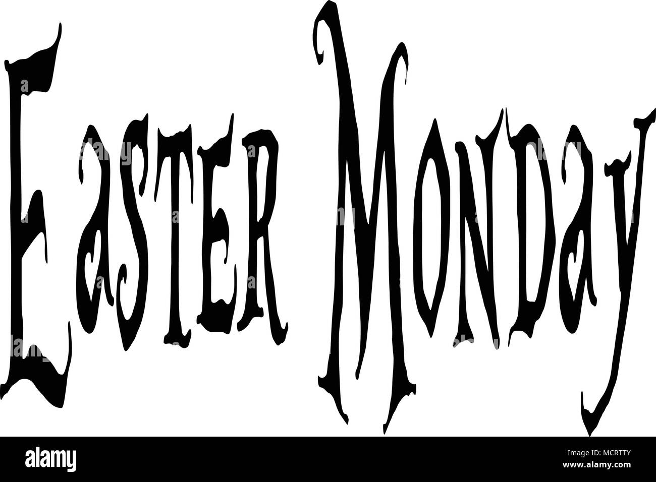 Lundi de Pâques signe texte illustration sur fond blanc Illustration de Vecteur
