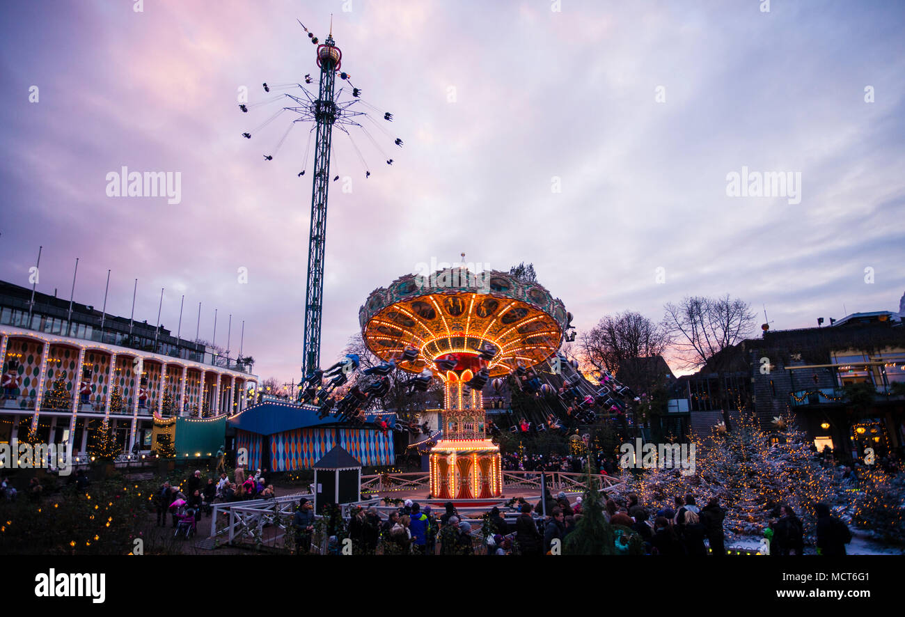 noël aux jardins de Tivoli, Copenhague, Danemark Banque D'Images