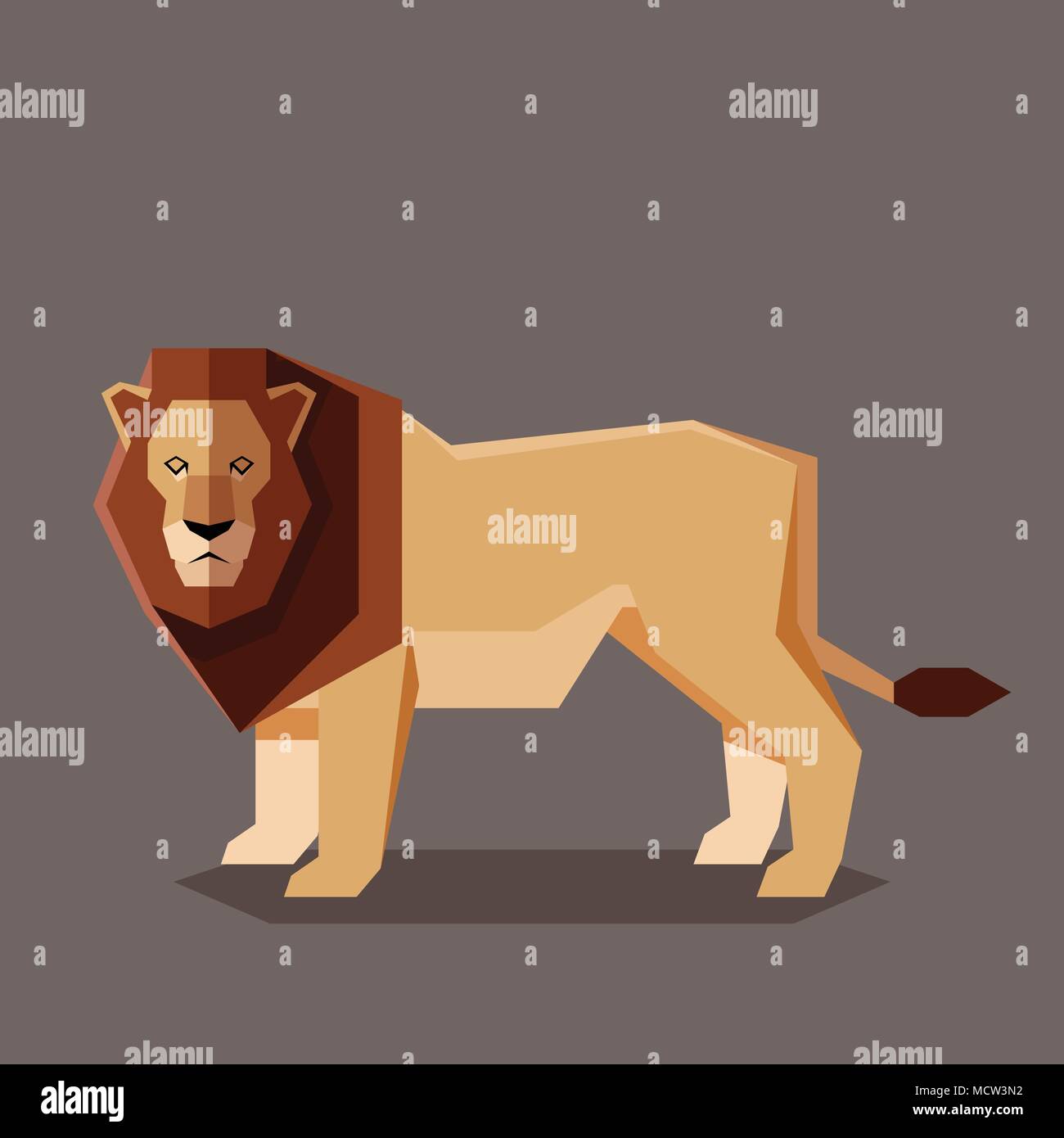 Image vectorielle de la télévision Lion géométrique Illustration de Vecteur