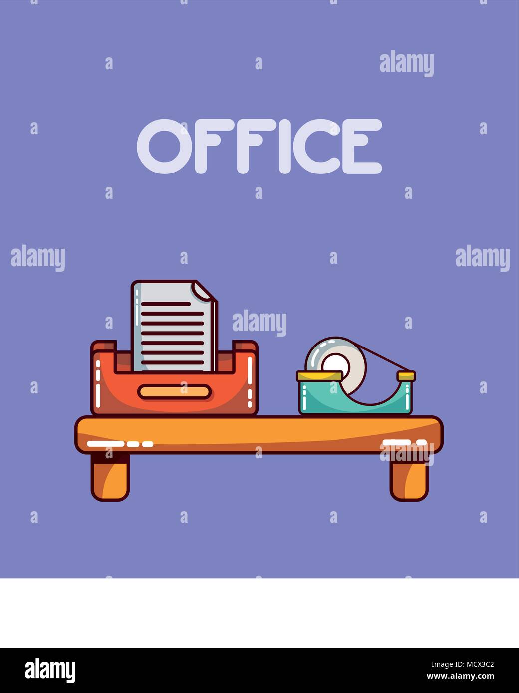 Éléments de travail de bureau Illustration de Vecteur