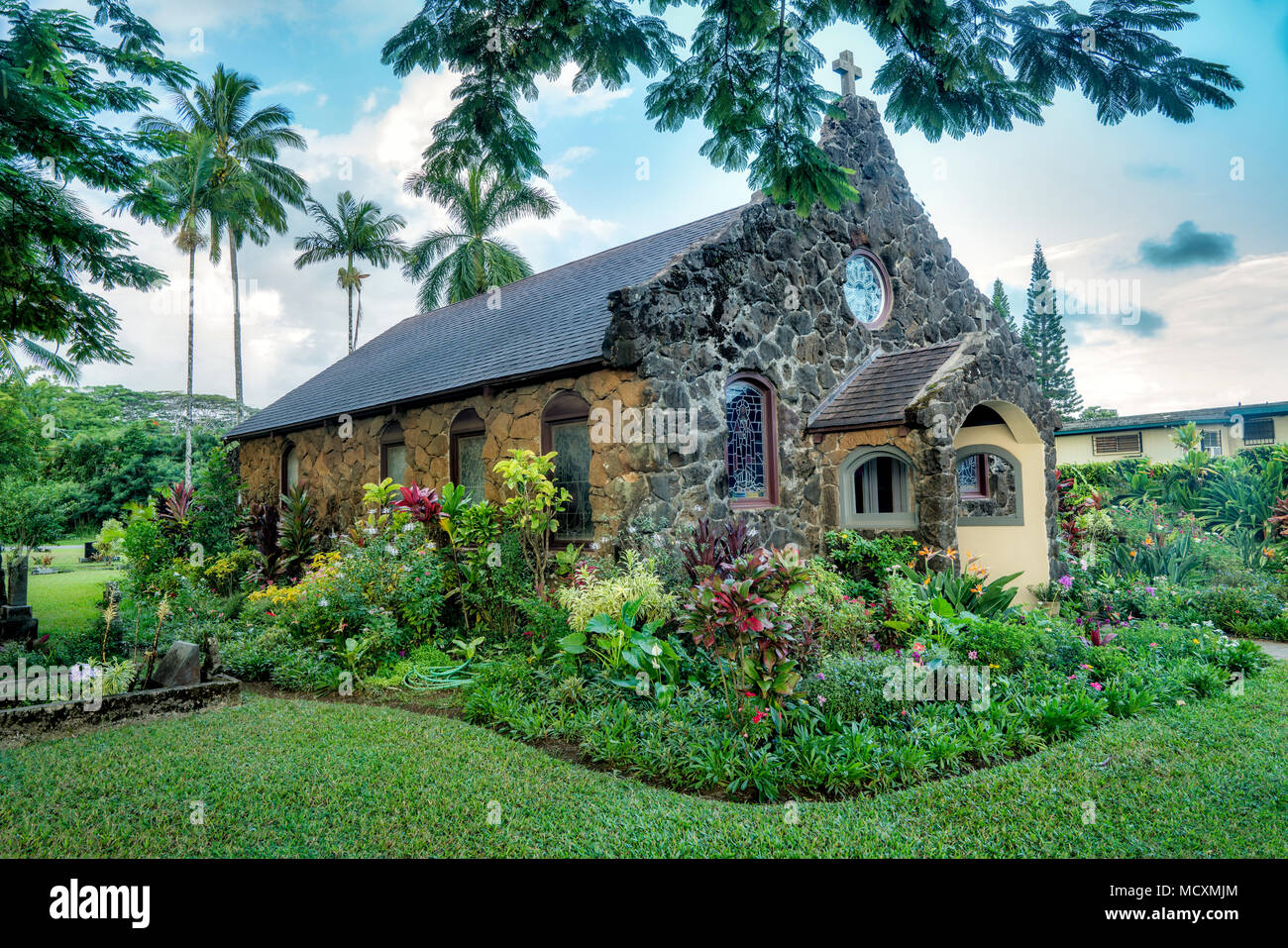 Mémorial du Christ Episcopal Church. Kauai, Hawaii. Banque D'Images