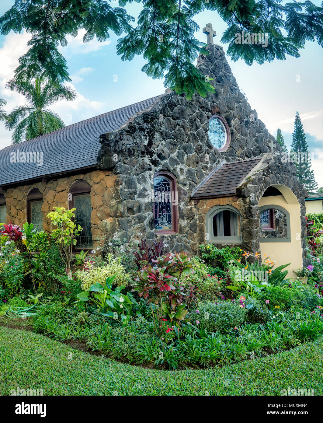 Mémorial du Christ Episcopal Church. Kauai, Hawaii. Banque D'Images