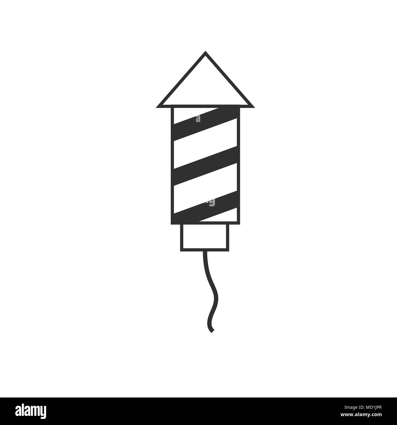 Fusée d'artifice dans l'icône Contour plat noir design. Le jour de l'indépendance d'Israël maison de concept. Illustration de Vecteur