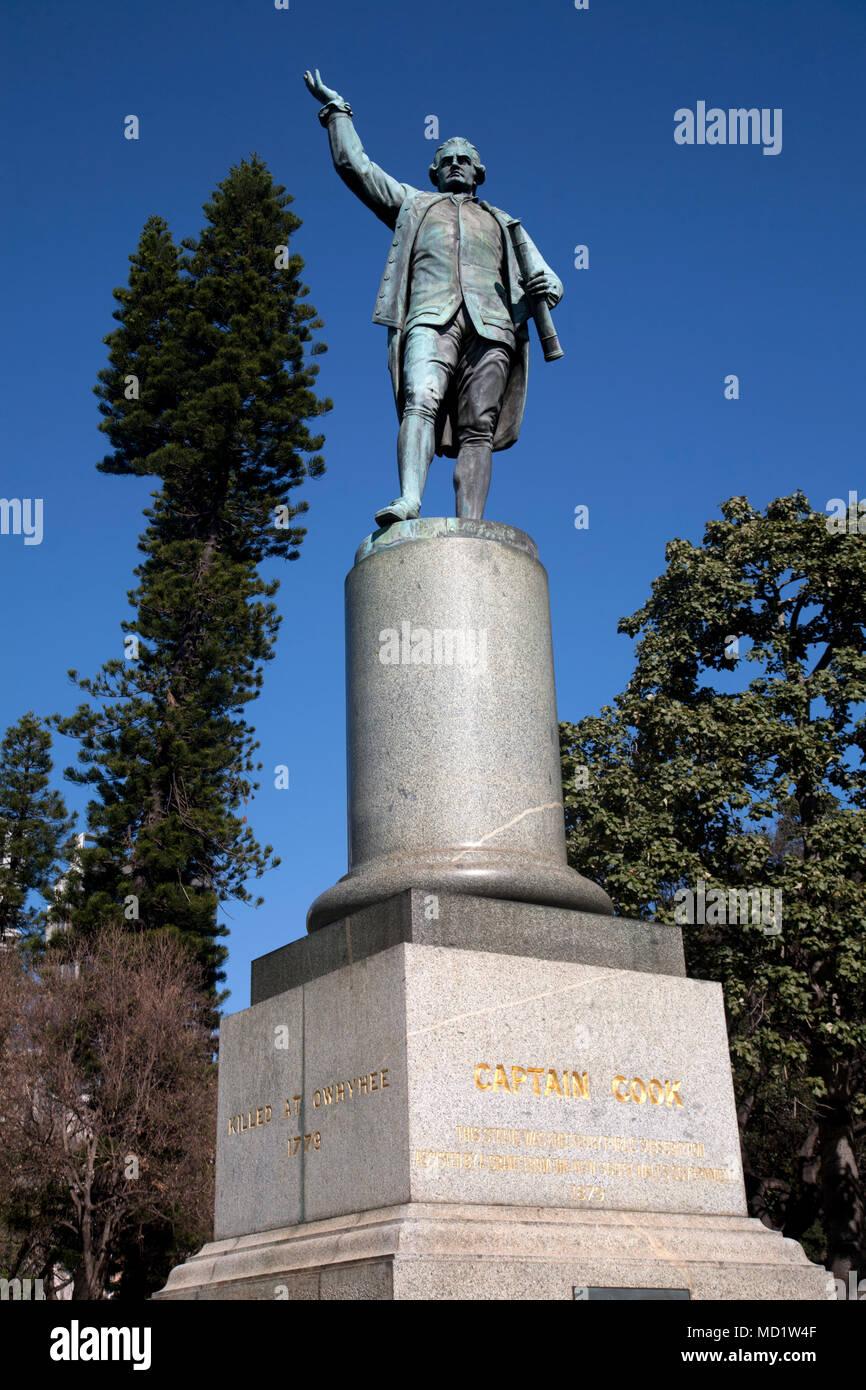 Statue du capitaine Cook Hyde park sydney New South Wales australie Banque D'Images