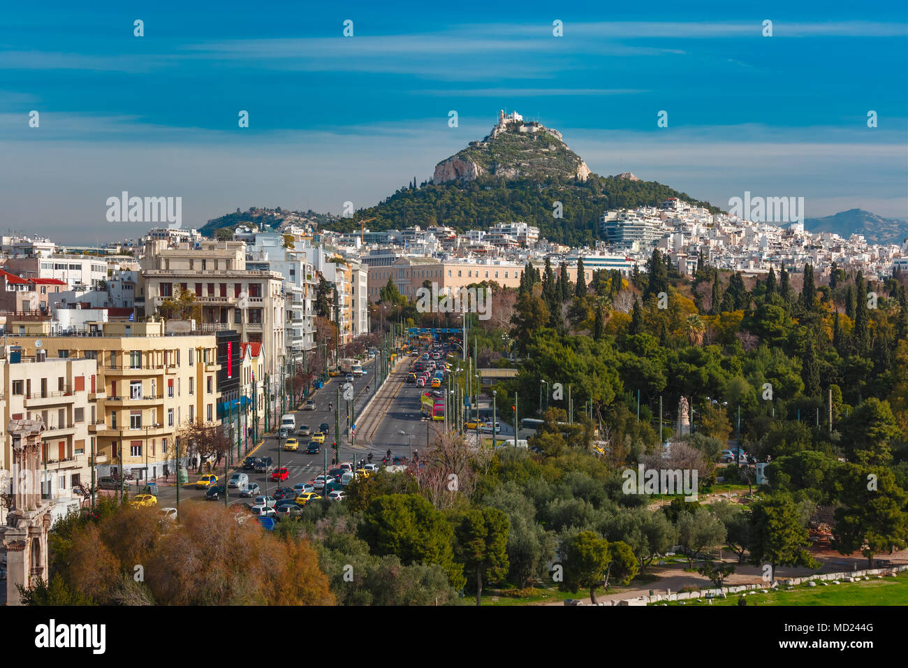 Vue sur la ville d'antenne à Athènes, Grèce Banque D'Images