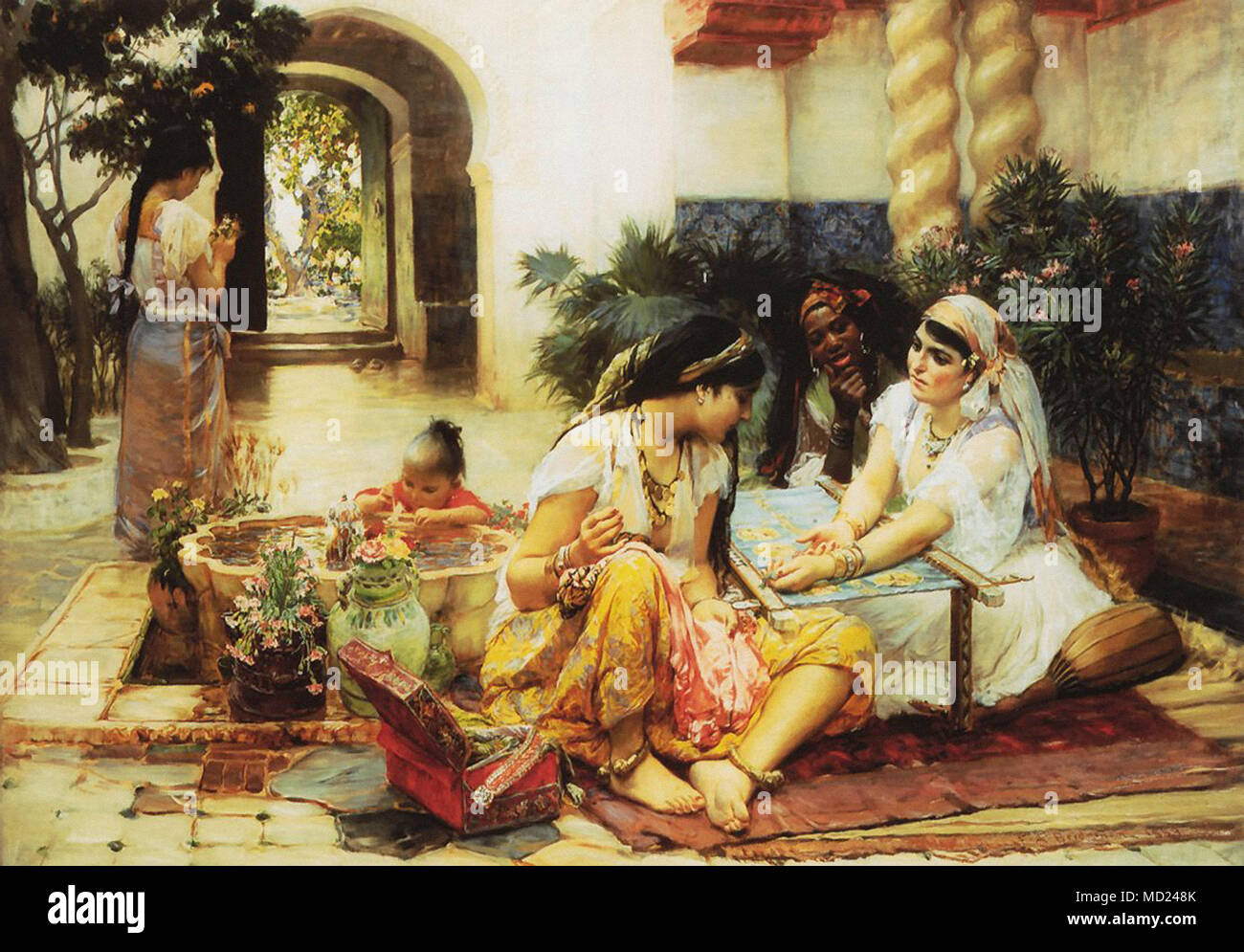 Frederick Arthur Bridgman - dans un village El Biar Algérie Banque D'Images