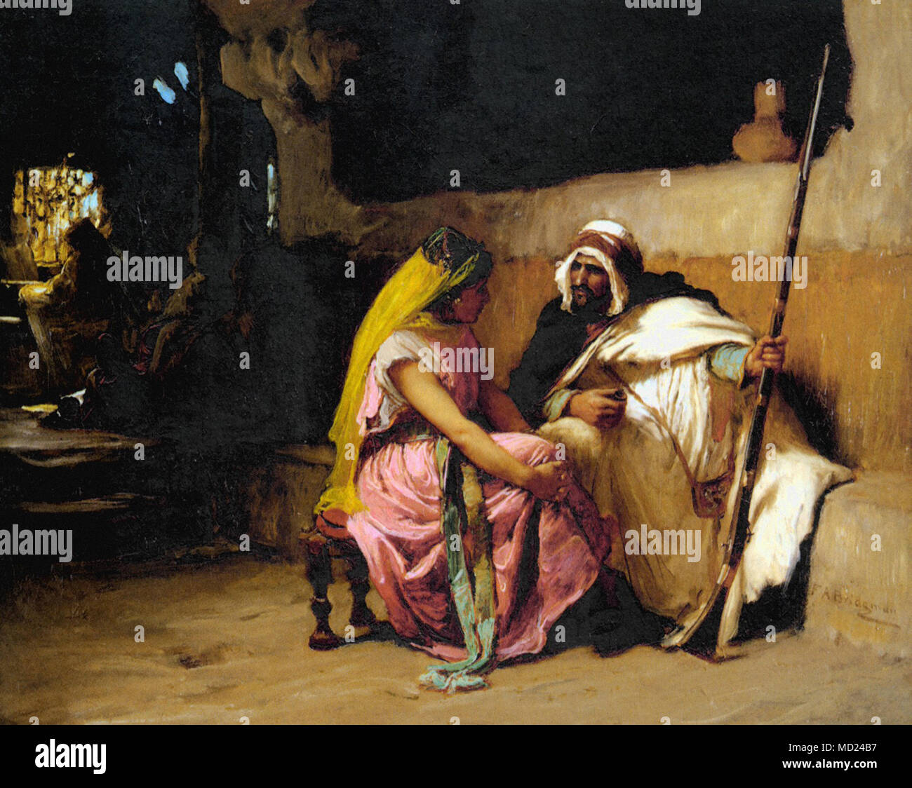 Frederick Arthur Bridgman - tete a tete Banque D'Images