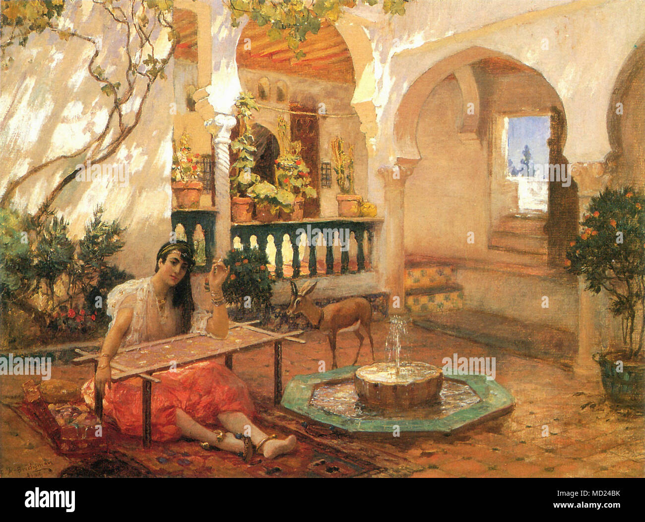 Frederick Arthur Bridgman - de la broderie Banque D'Images