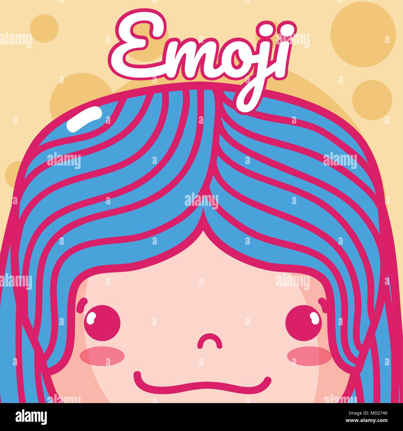 Cute girl emoji. Illustration de Vecteur