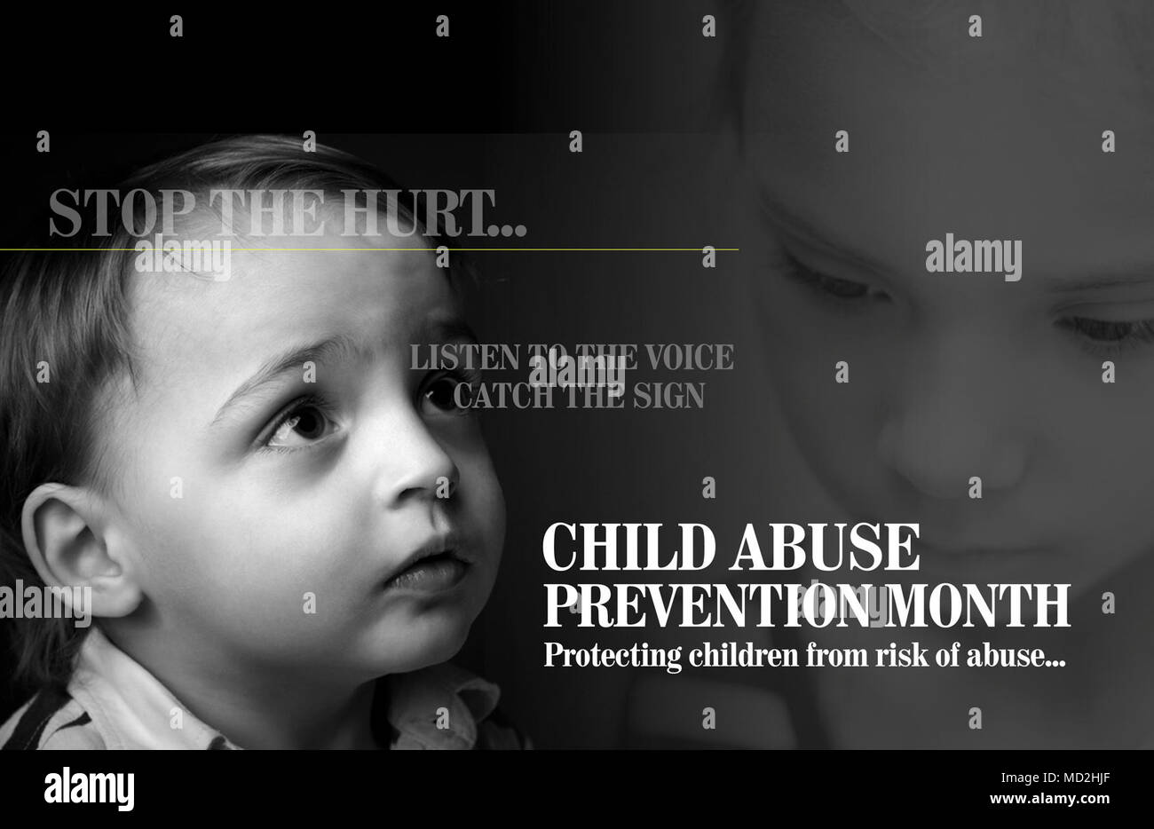 Le schéma pour le mois de prévention de la violence envers les enfants Banque D'Images