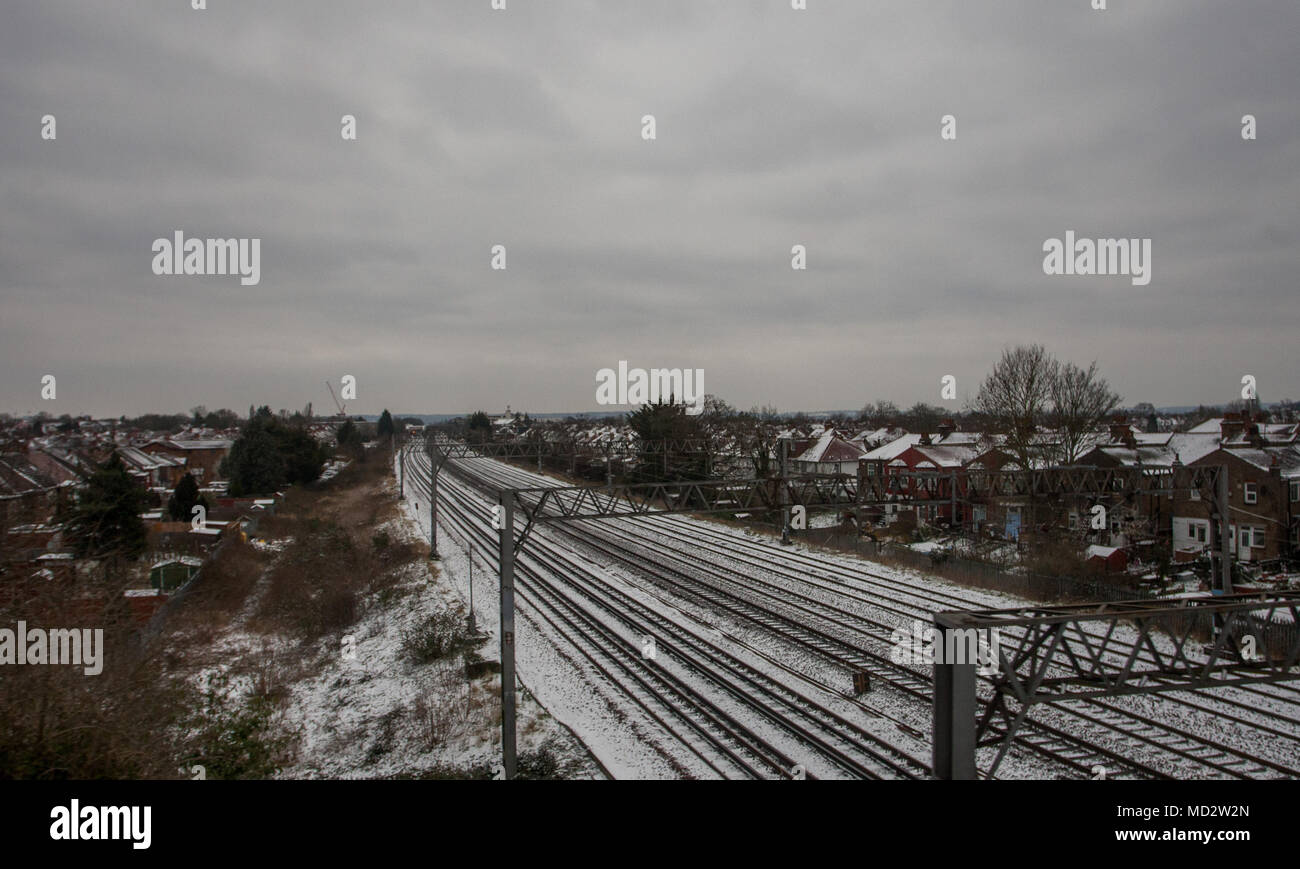 Mini bête de l'Est comme la neige retourne à a frappé une partie de l'ouest de Londres. Avec : Atmosphère, voir Où : London, England, United Kingdom Quand : 17 mars 2018 Credit : Wheatley/WENN Banque D'Images