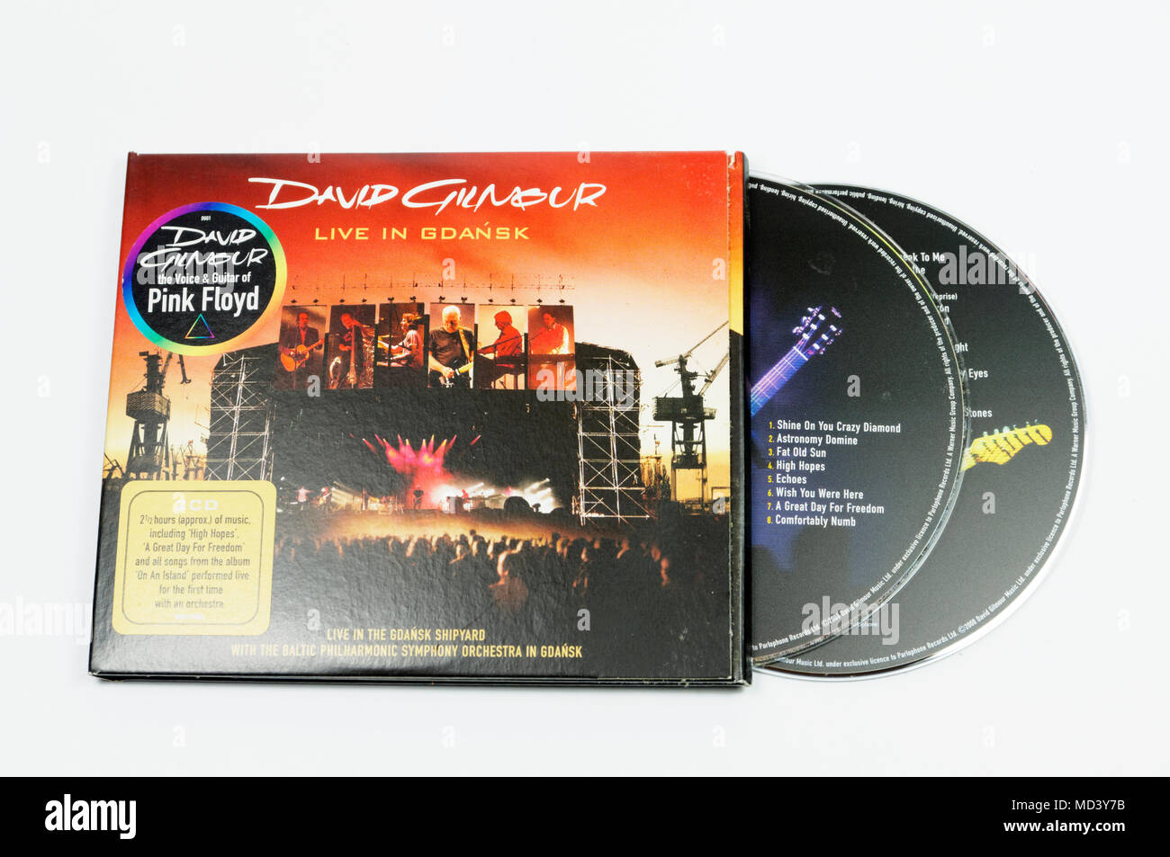 David Gilmour Live in Gdansk, Album. Banque D'Images